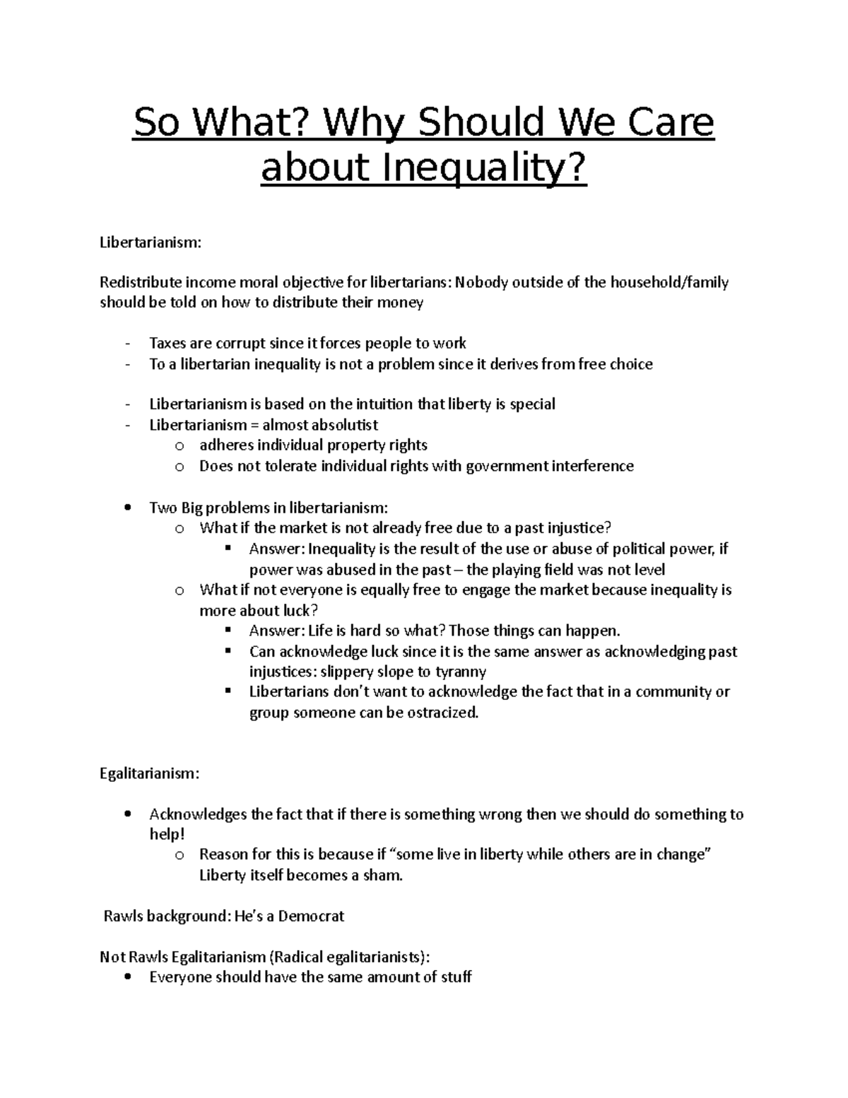 POL 3464 - Week 2 - So What Why Should We Care About Inequality - So ...