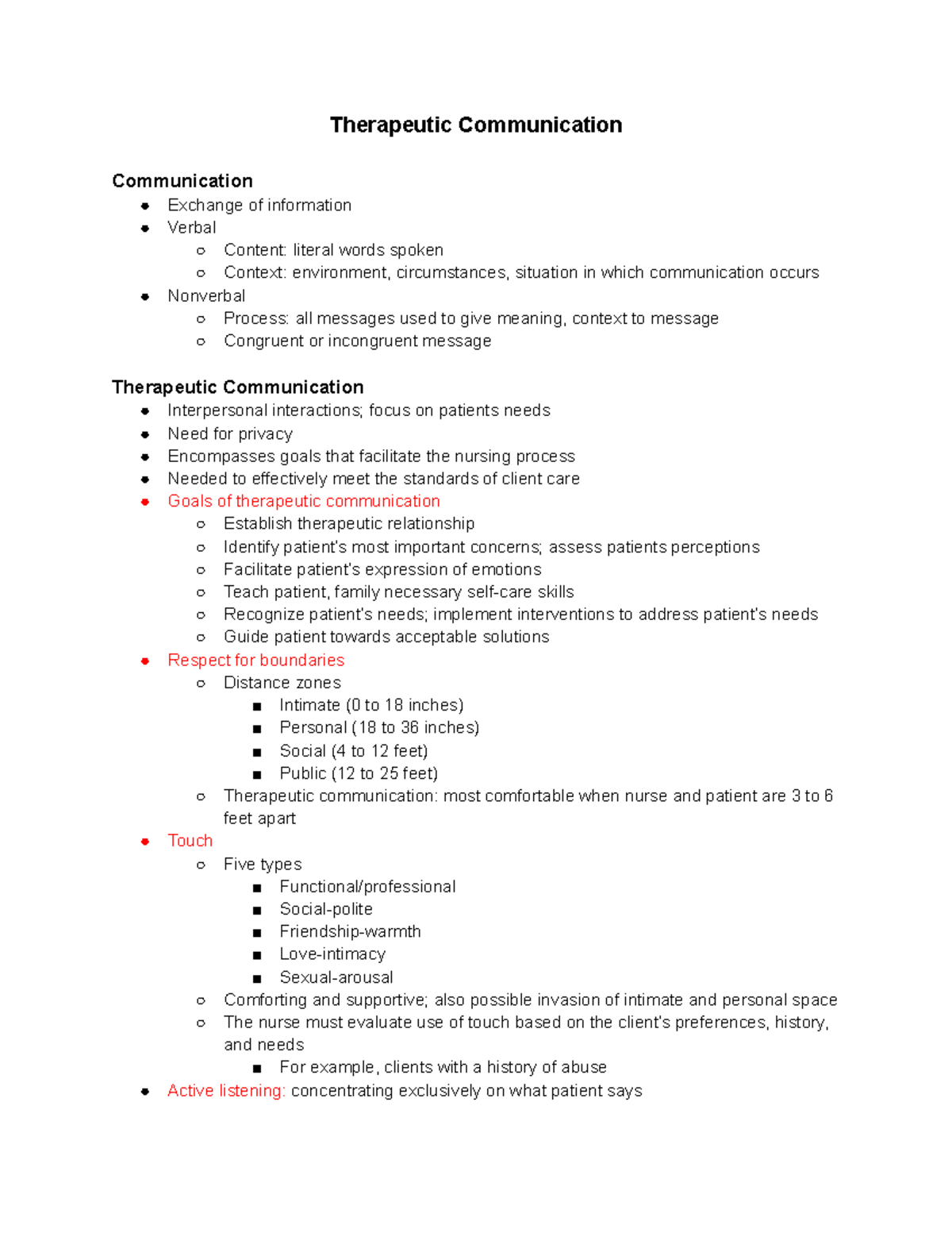 Communication - Psychiatric Nursing Care Study Guides/Notes ...