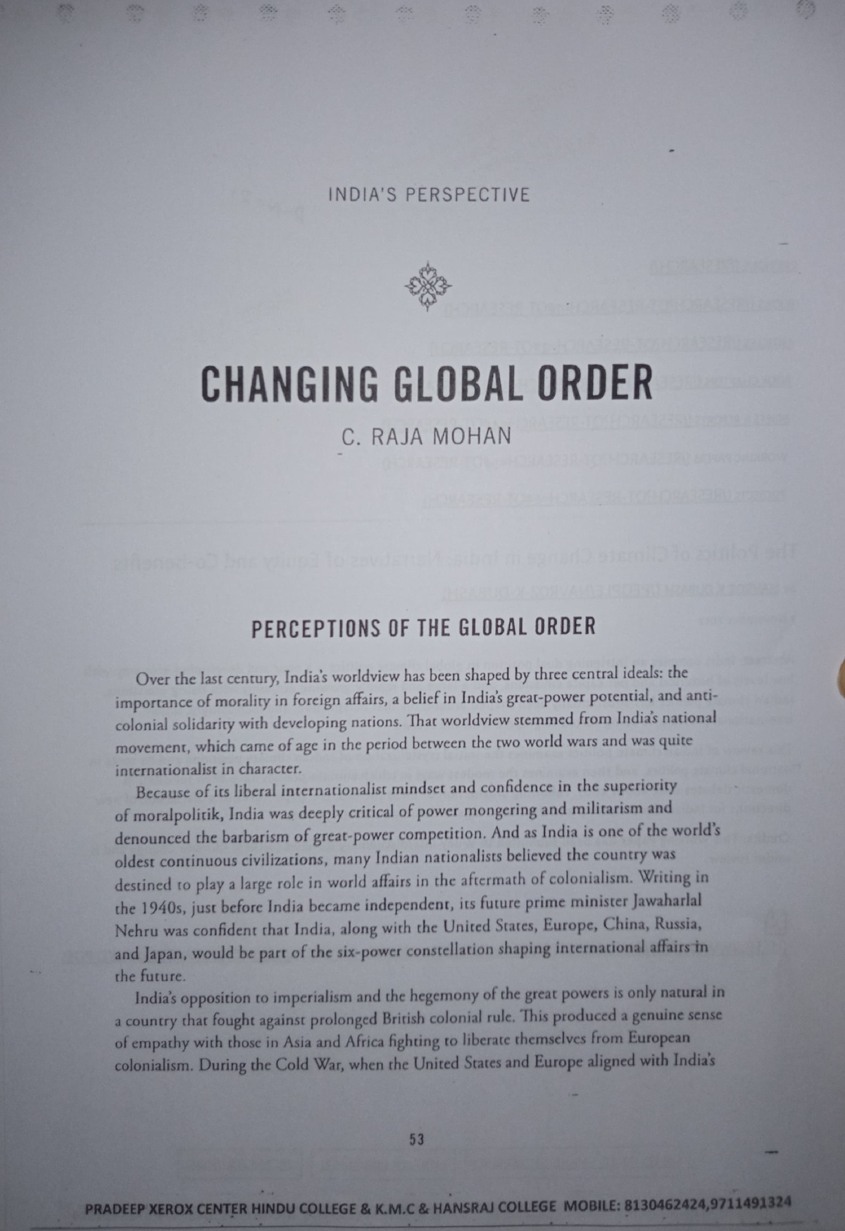 changing global order essay