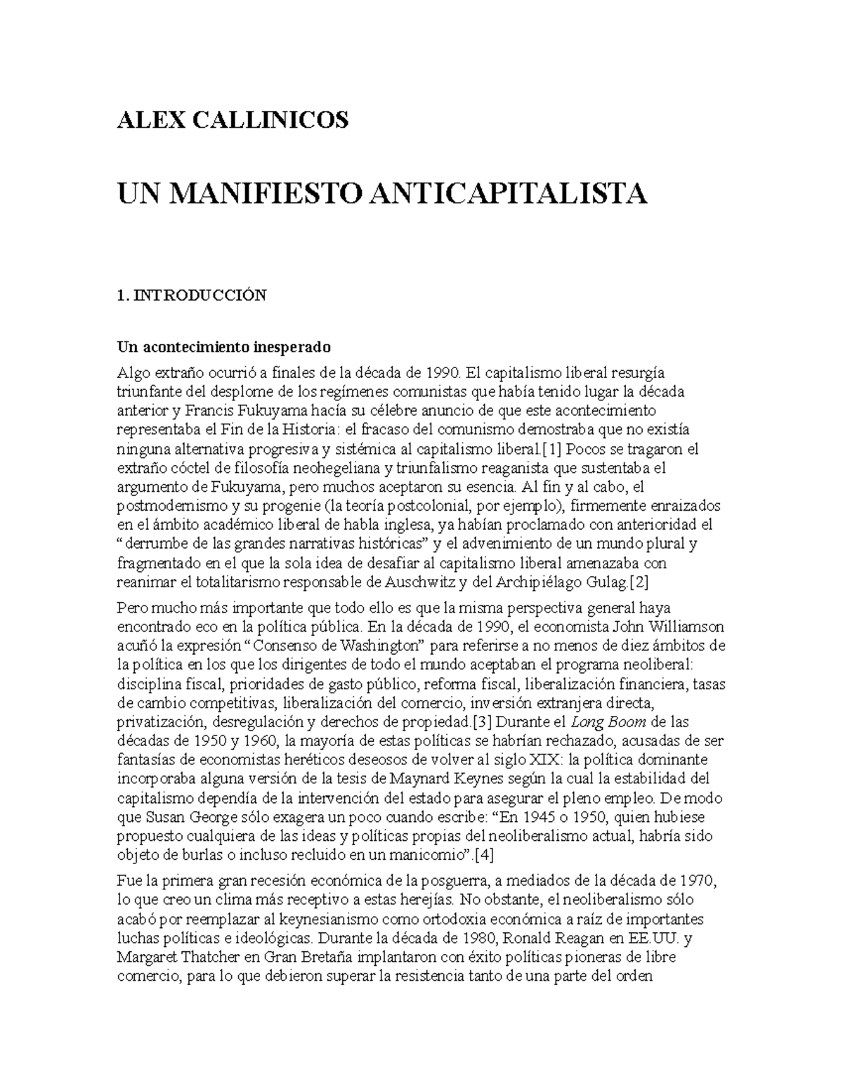 Callinicos, Alex - Un manifiesto anticapitalista - ALEX CALLINICOS UN ...