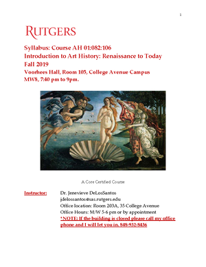 Lecture Notes 5 - High Renaissance and Mannerism Italian Art - Part 1 ...