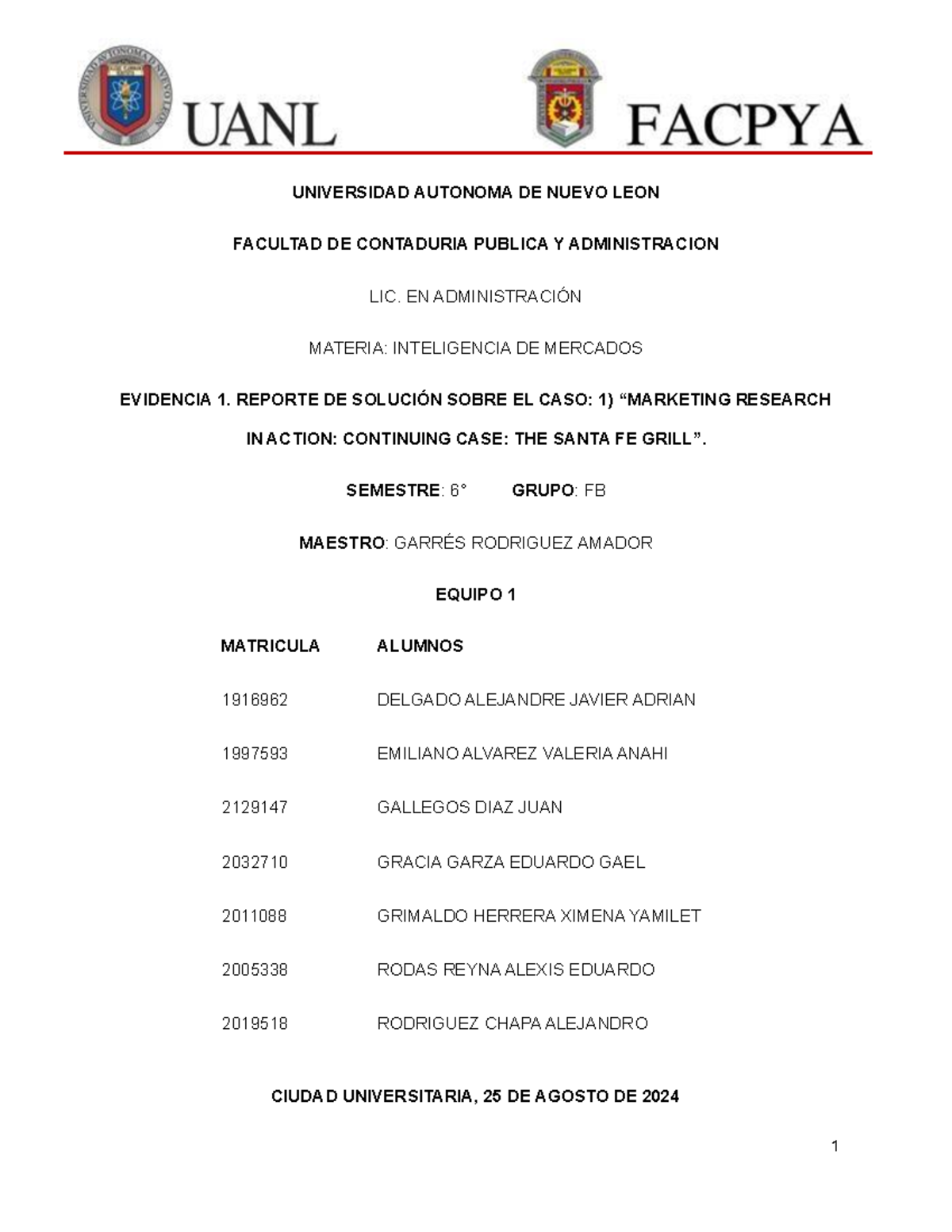 EV 1 INME Equipo 1 - jsifbjnfds - UNIVERSIDAD AUTONOMA DE NUEVO LEON ...