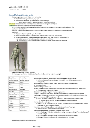 Week 3 Lecture Notes - Week 3: Lecture Notes Hesiod, Works and Days ...
