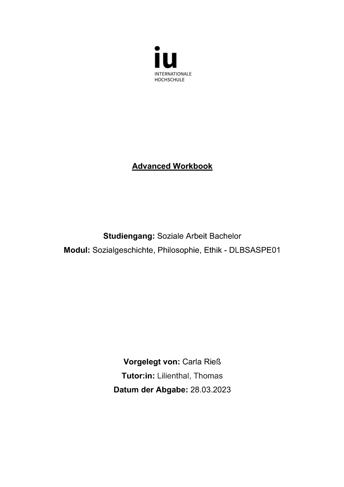 Workbook Sozialgeschichte - Advanced Workbook Studiengang: Soziale ...