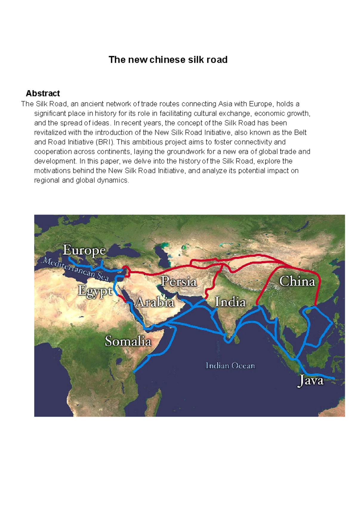 Lektura - sdf - The new chinese silk road Abstract The Silk Road, an ...