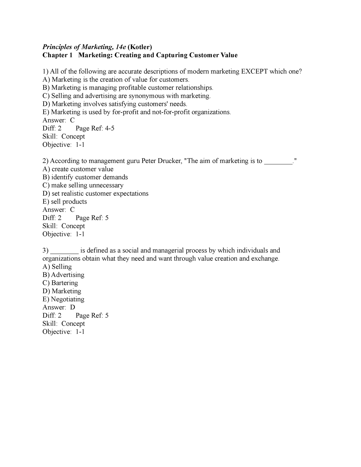 Chapter 1 - Asd - Principles Of Marketing, 14e (Kotler) Chapter 1 ...