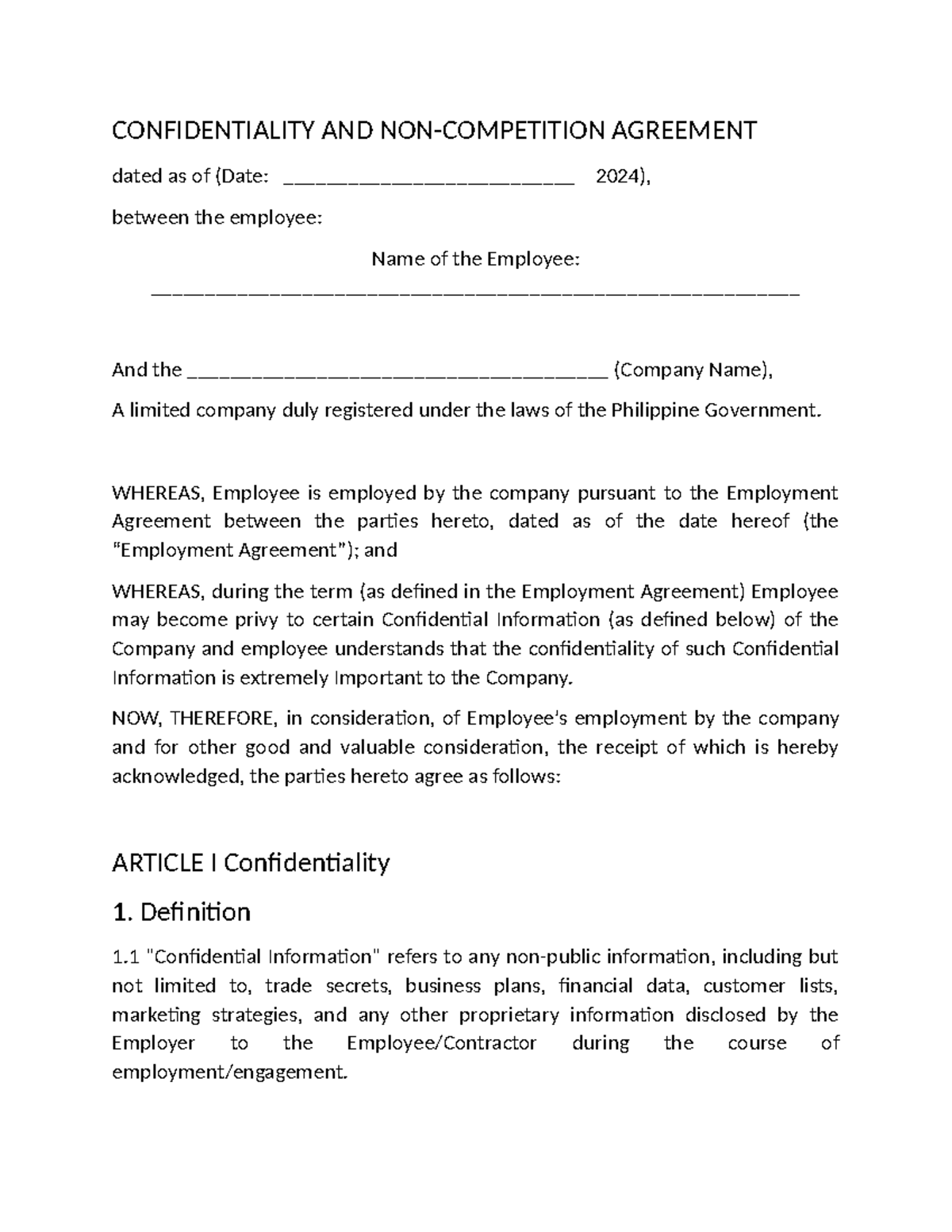 AP Contract - CONFIDENTIALITY AND NON-COMPETITION AGREEMENT dated as of ...