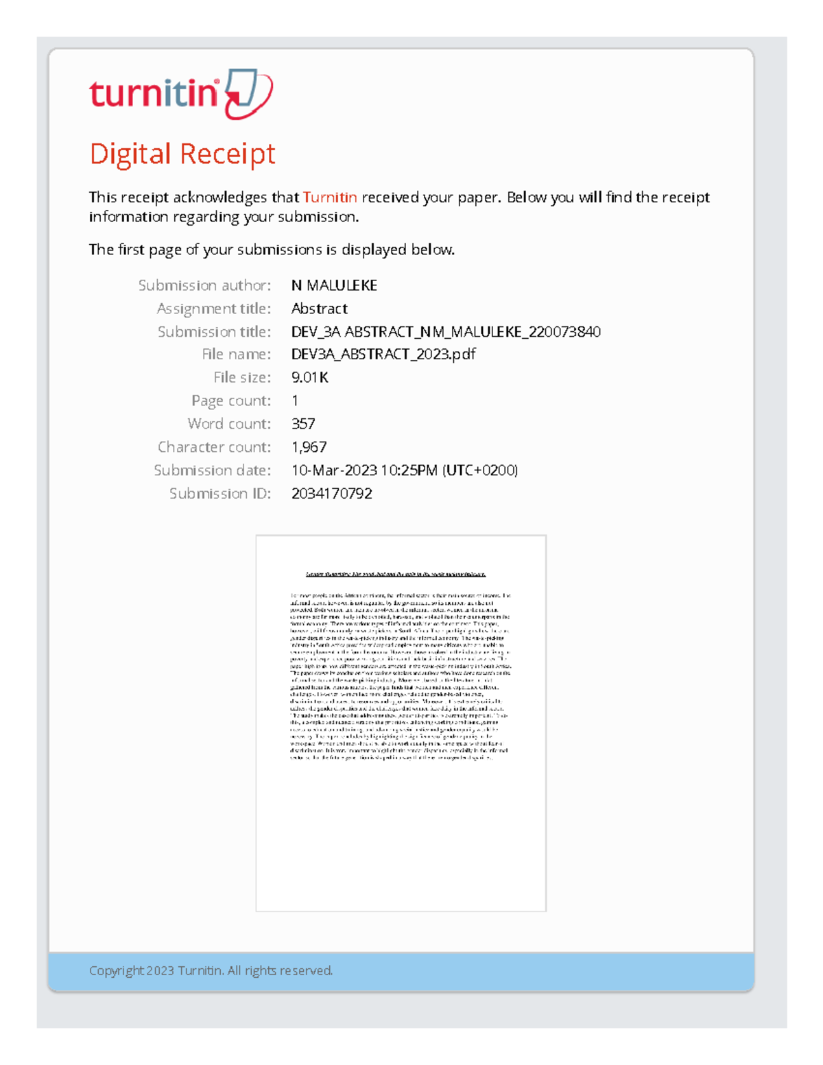 Receipt DEV 3A Abstract NM Maluleke 22007 3840 - Submission author ...