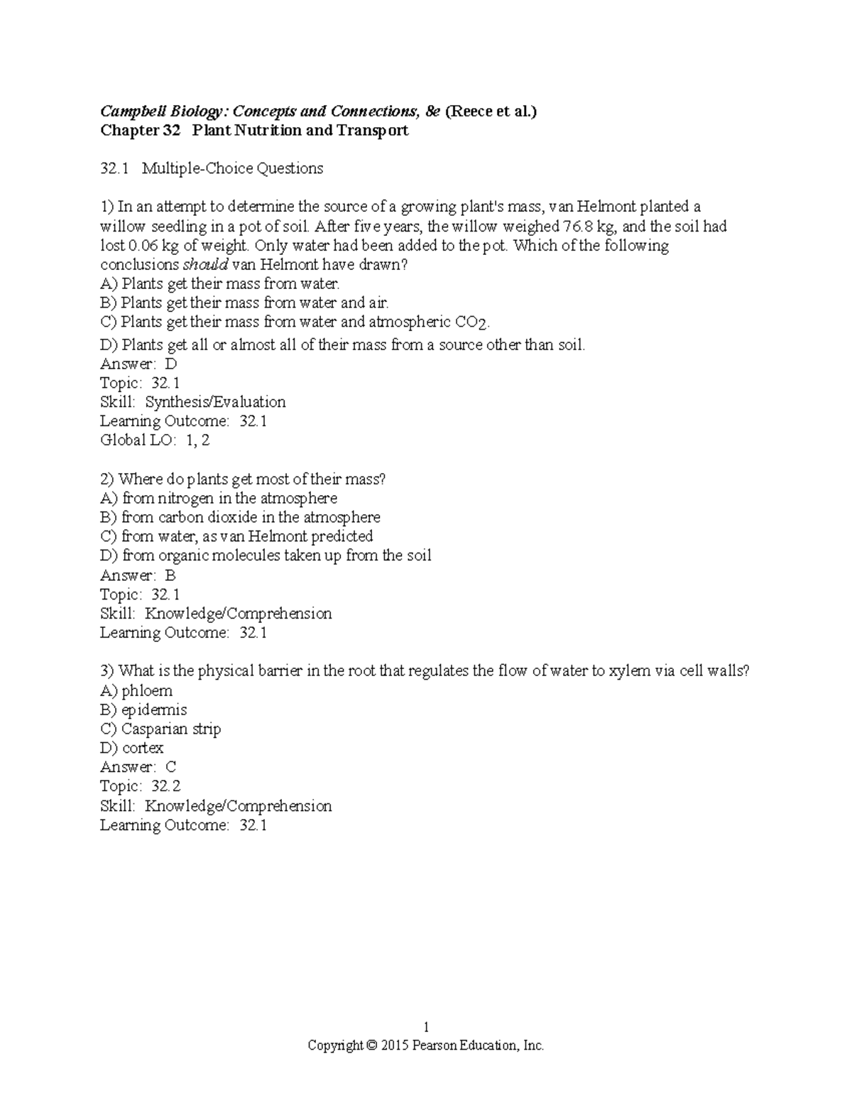 Chapter 32 Practice Questions - Campbell Biology: Concepts And ...