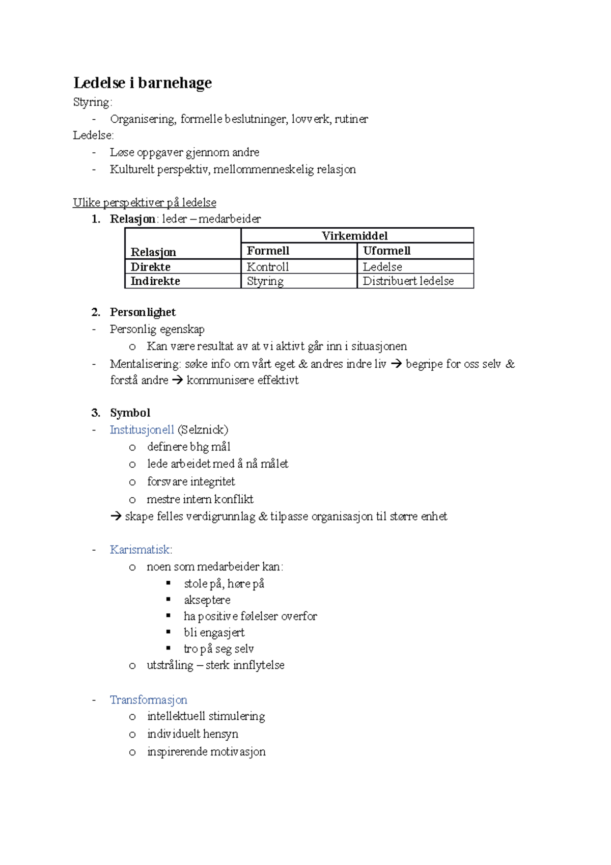 LSU - Sammendrag Ledelse, Samarbeid Og Utvikling - Ledelse I Barnehage ...