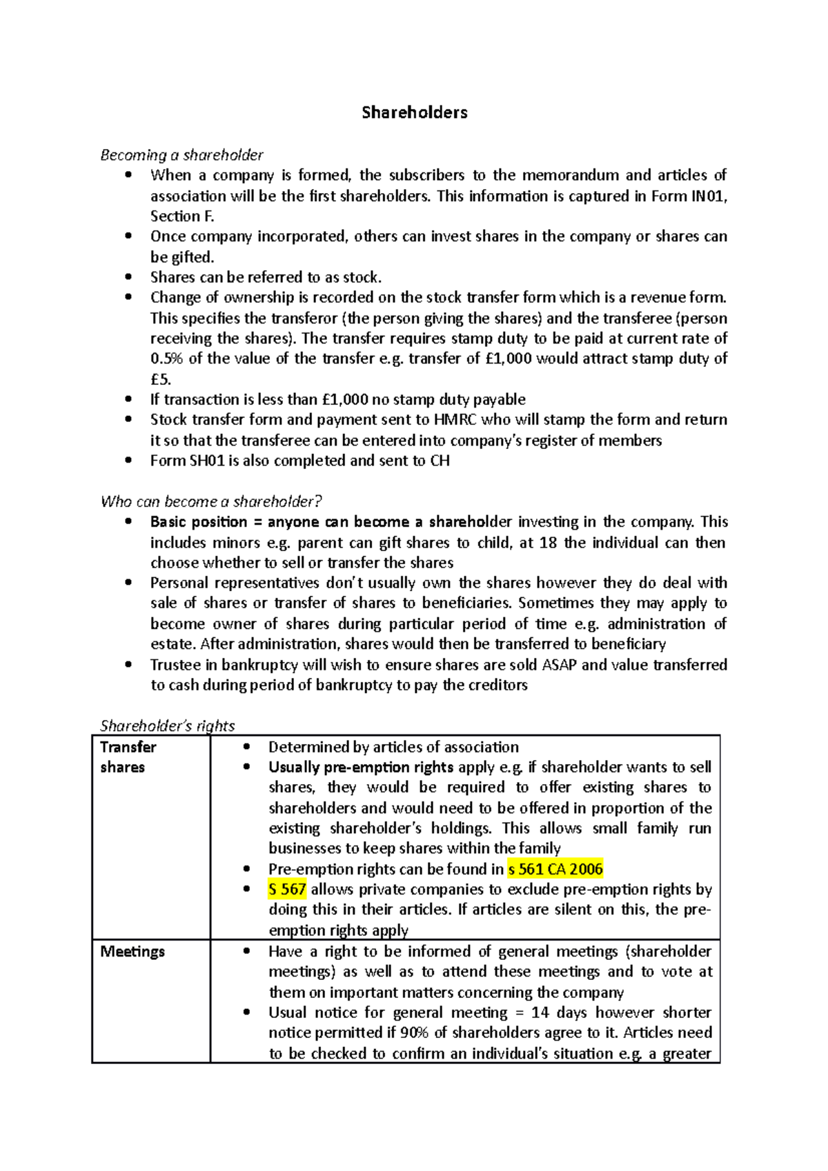 Shareholders - This information is captured in Form IN01, Section F ...