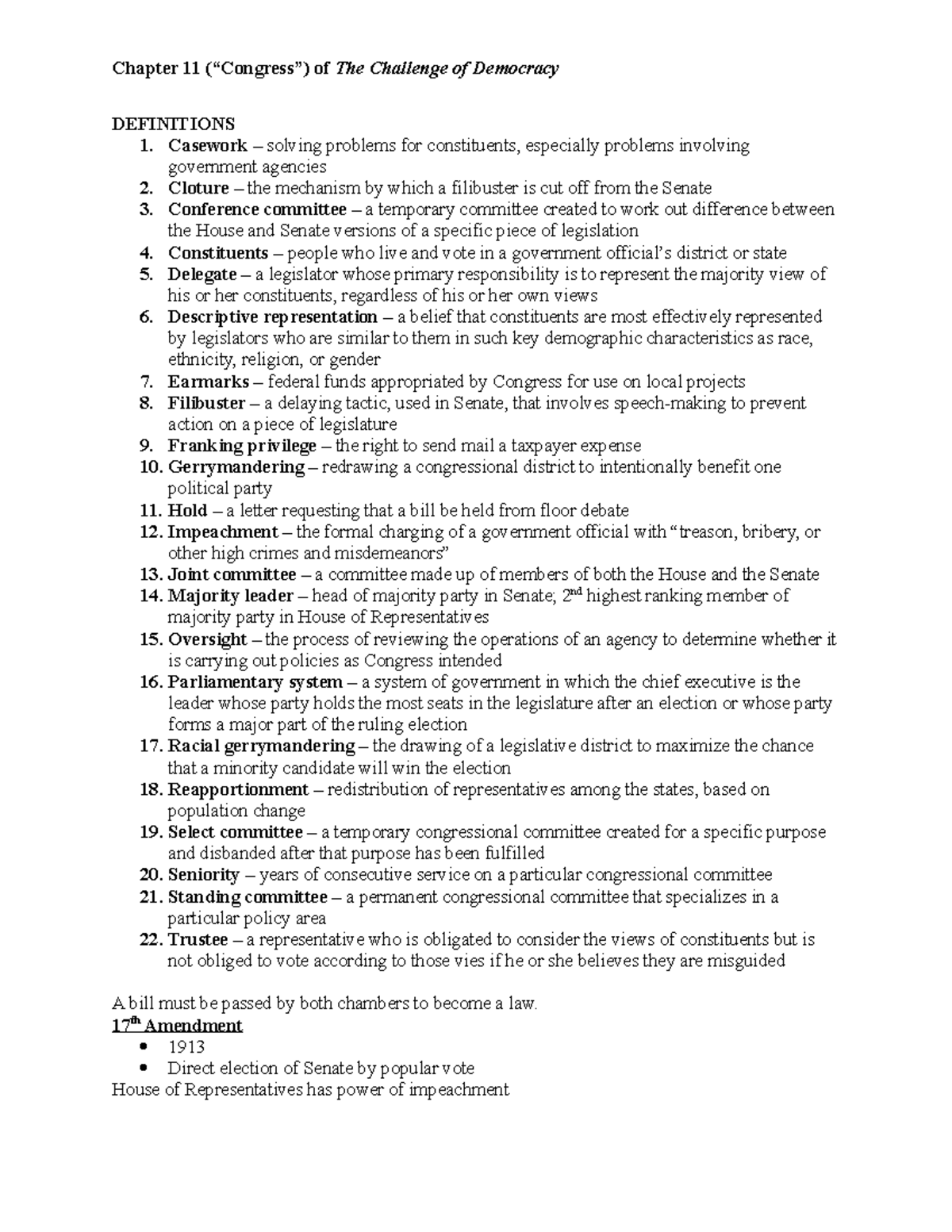 chapter11congress Chapter 11 (“Congress”) of The Challenge of
