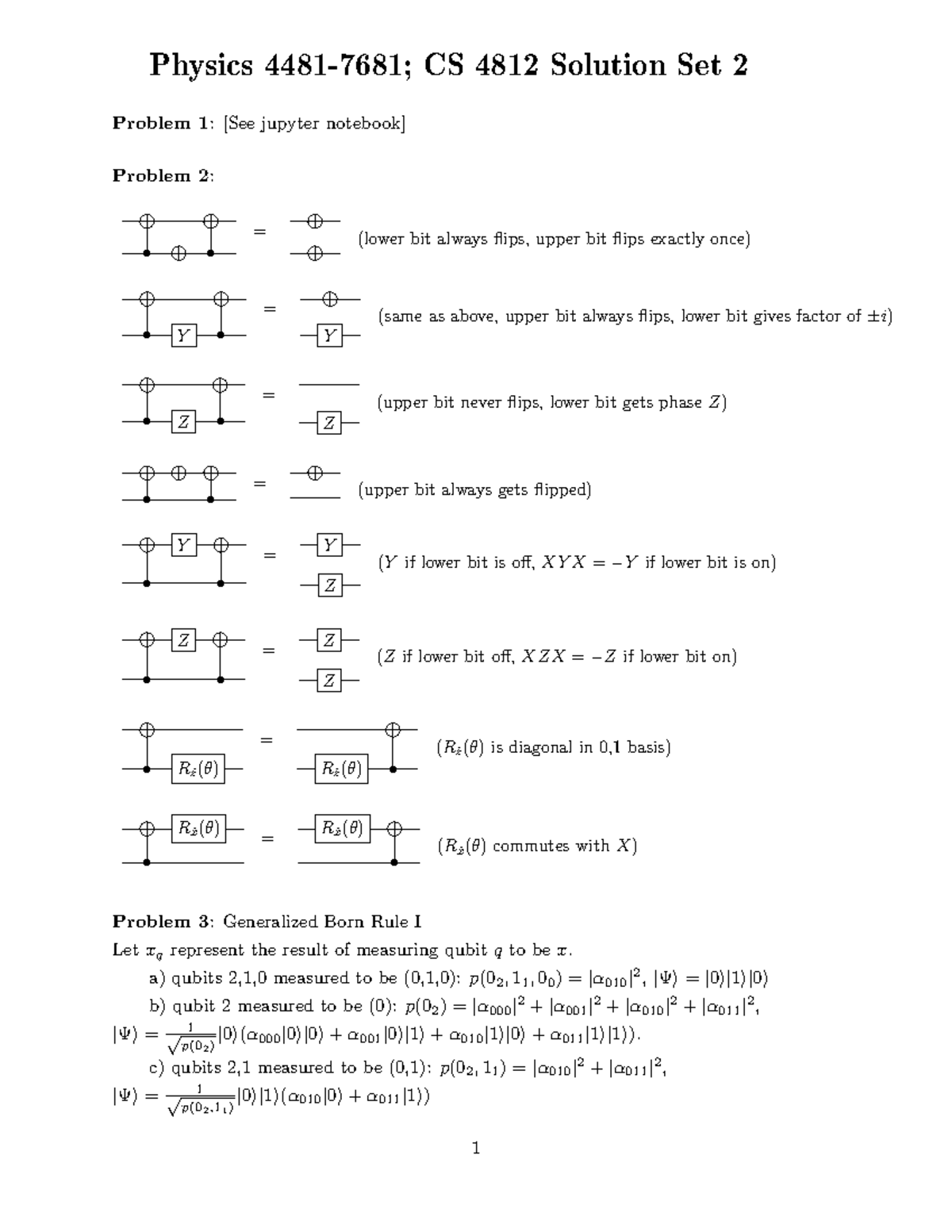 S2 - Solutions to problem set 2 - Physics 4481-7681; CS 4812 Solution ...
