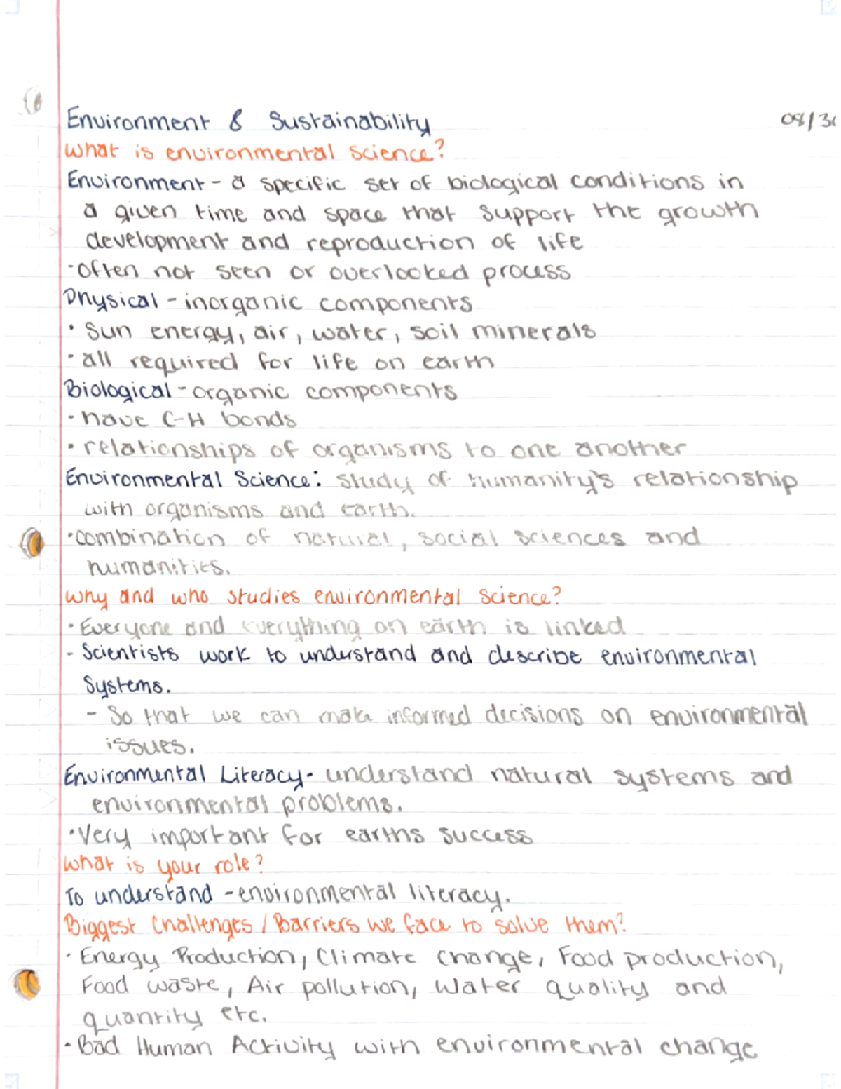 ENR Environment and Sustainability - Environment 8 Sustainability what ...