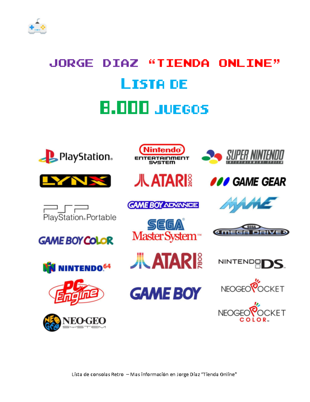 Lista DE Diaz Diaz “Tienda Online” Lista de 8