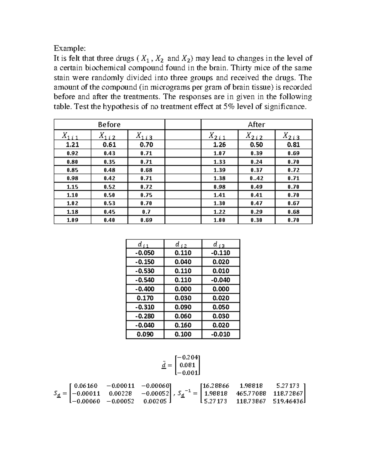 Paired Comparison - Example: It is felt that three drugs ( 𝑋 1 , 𝑋 2 ...