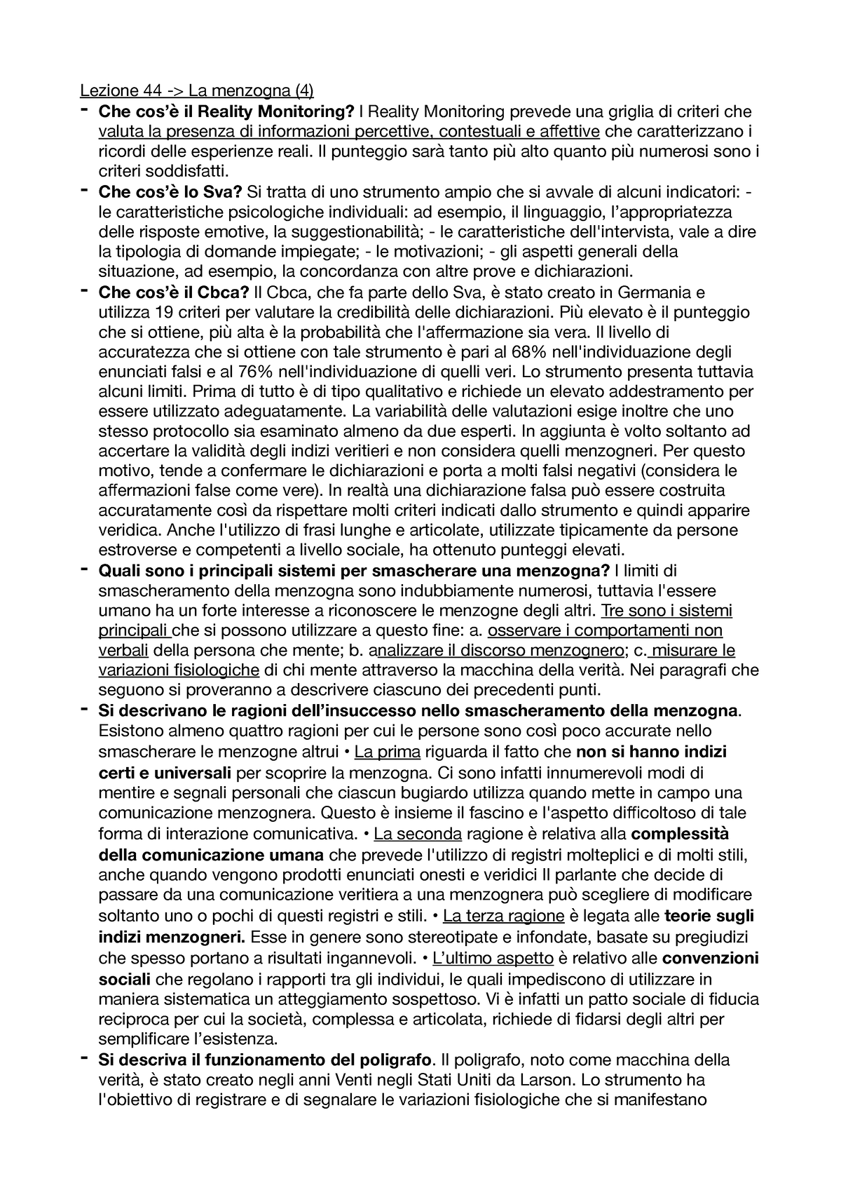 Paniere Domande Aperte Compilato Psicologia Generale Lezioni 44 A 54 ...