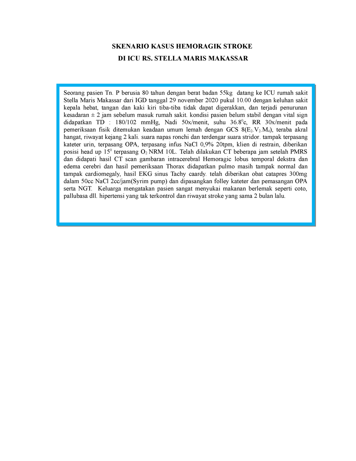 nursing case study hemorrhage