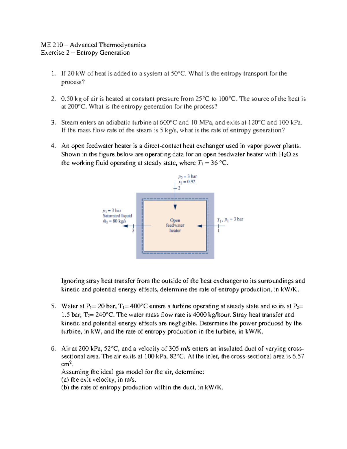 ME 210 Exercise 2 - seat work - ME 210 – Advanced Thermodynamics ...