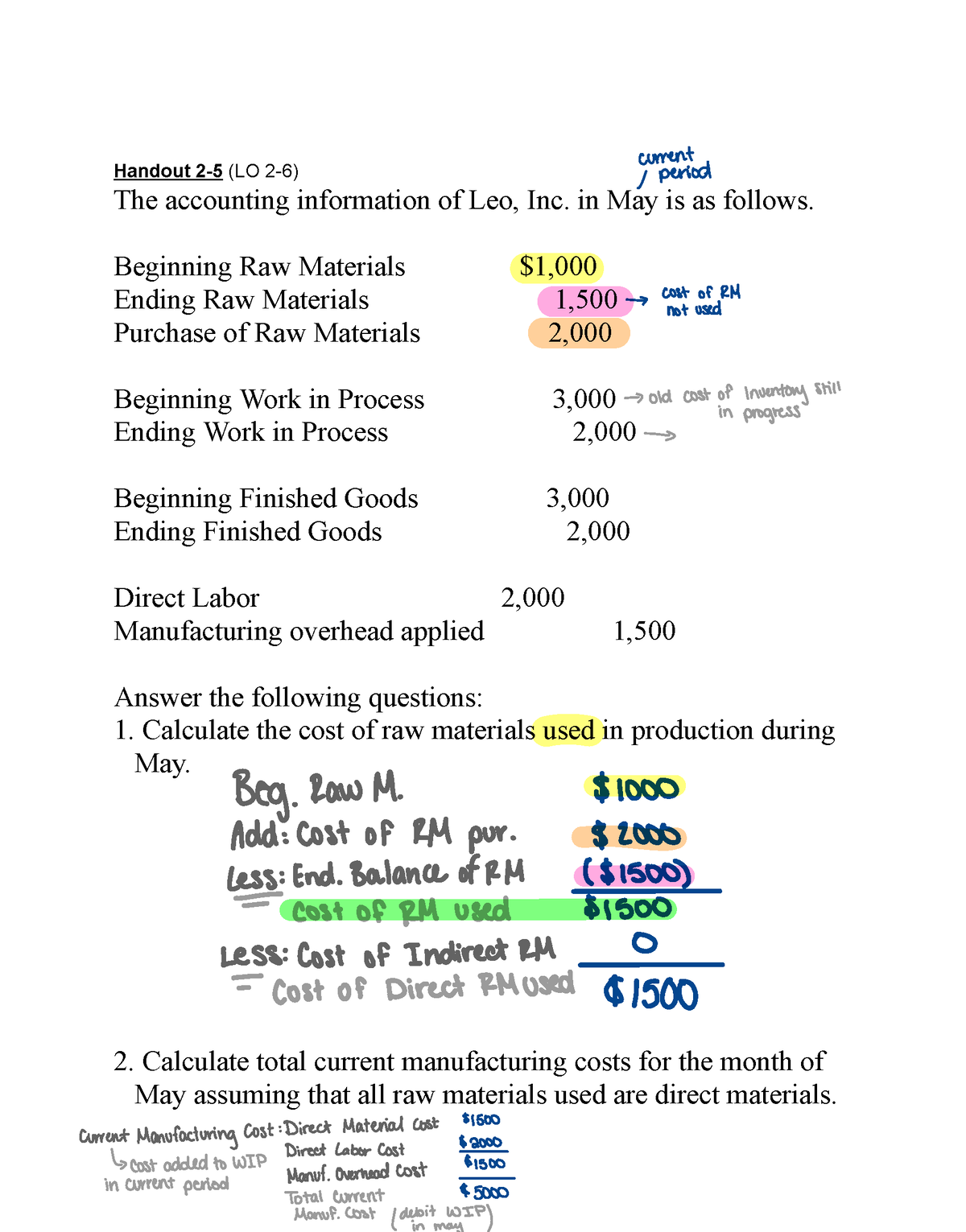 Handout 2-5 mcgraw hill - Handout 2-5 (LO 2-6) The accounting ...