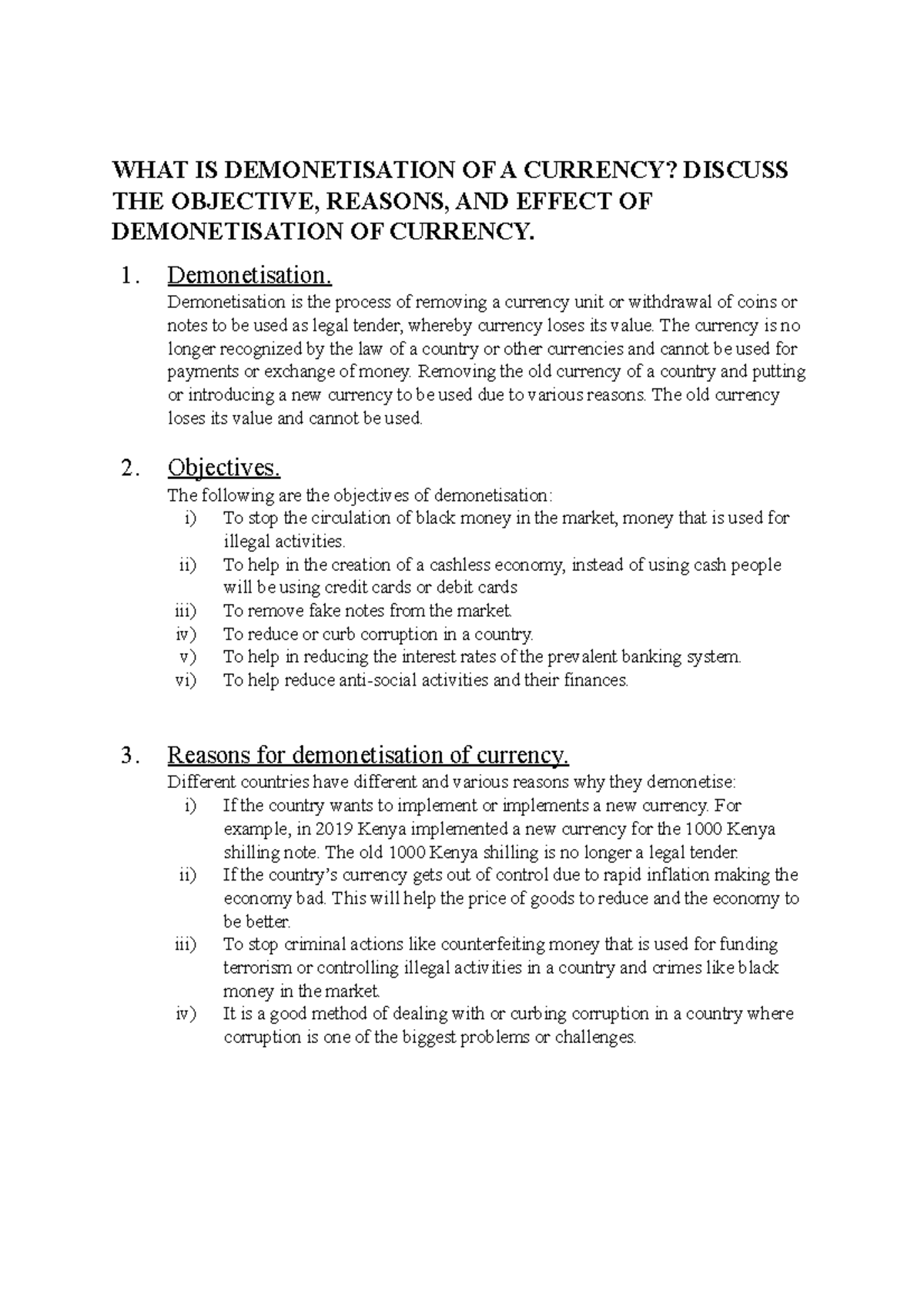 Principles of Macroeconomics - WHAT IS DEMONETISATION OF A CURRENCY 