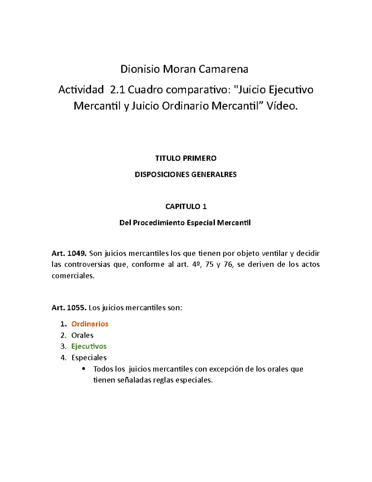 Act 2.1 Cuadro Comparativo Juicio Ejecutivo Mercantil Y Juicio ...