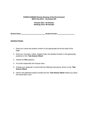 Remote sensing practice test