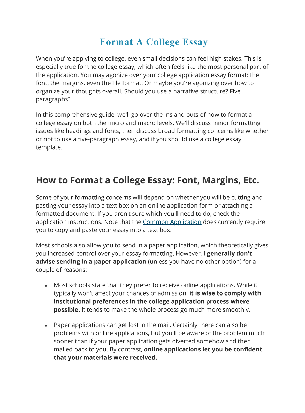 what font should a college essay be in