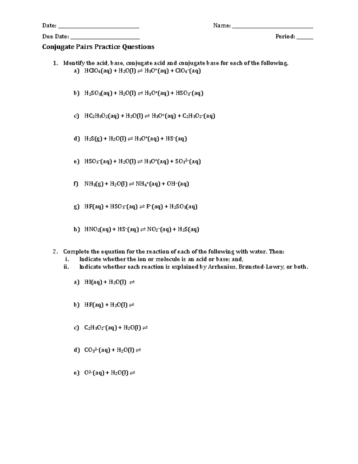 Practice conjugate pairs WS 1 - Date ...