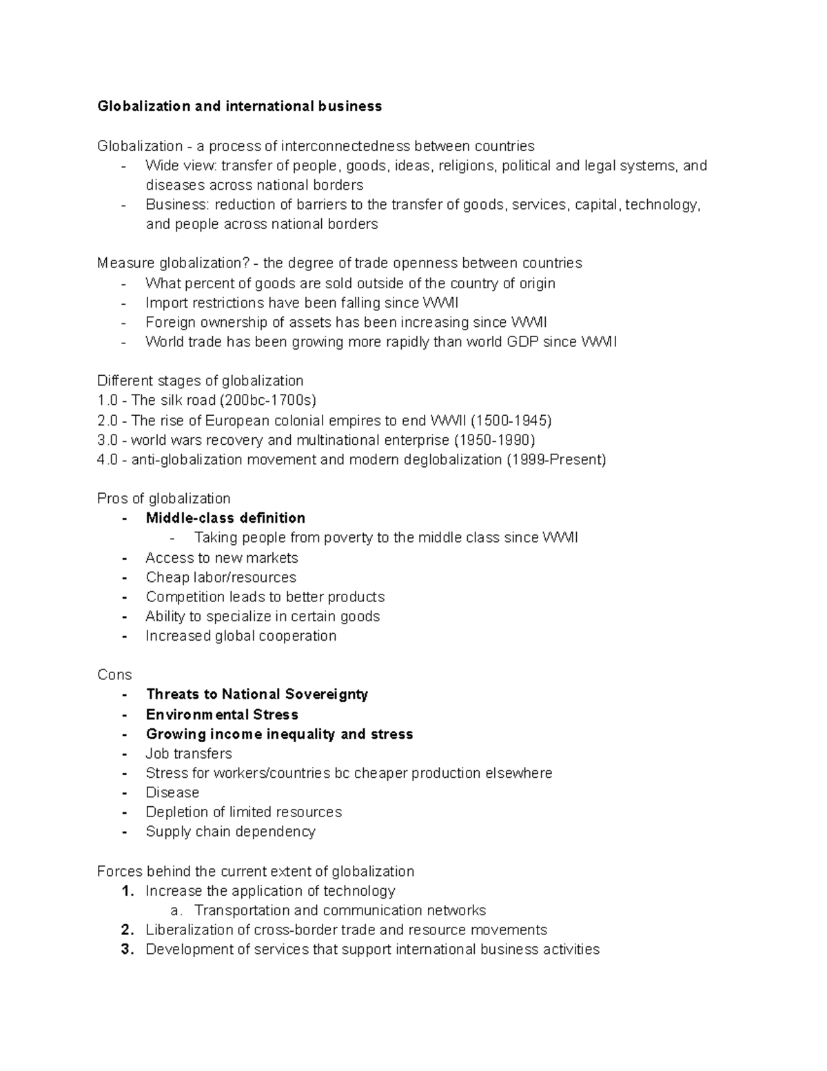 Chapter 1 - Globalization And International Business Globalization - A ...