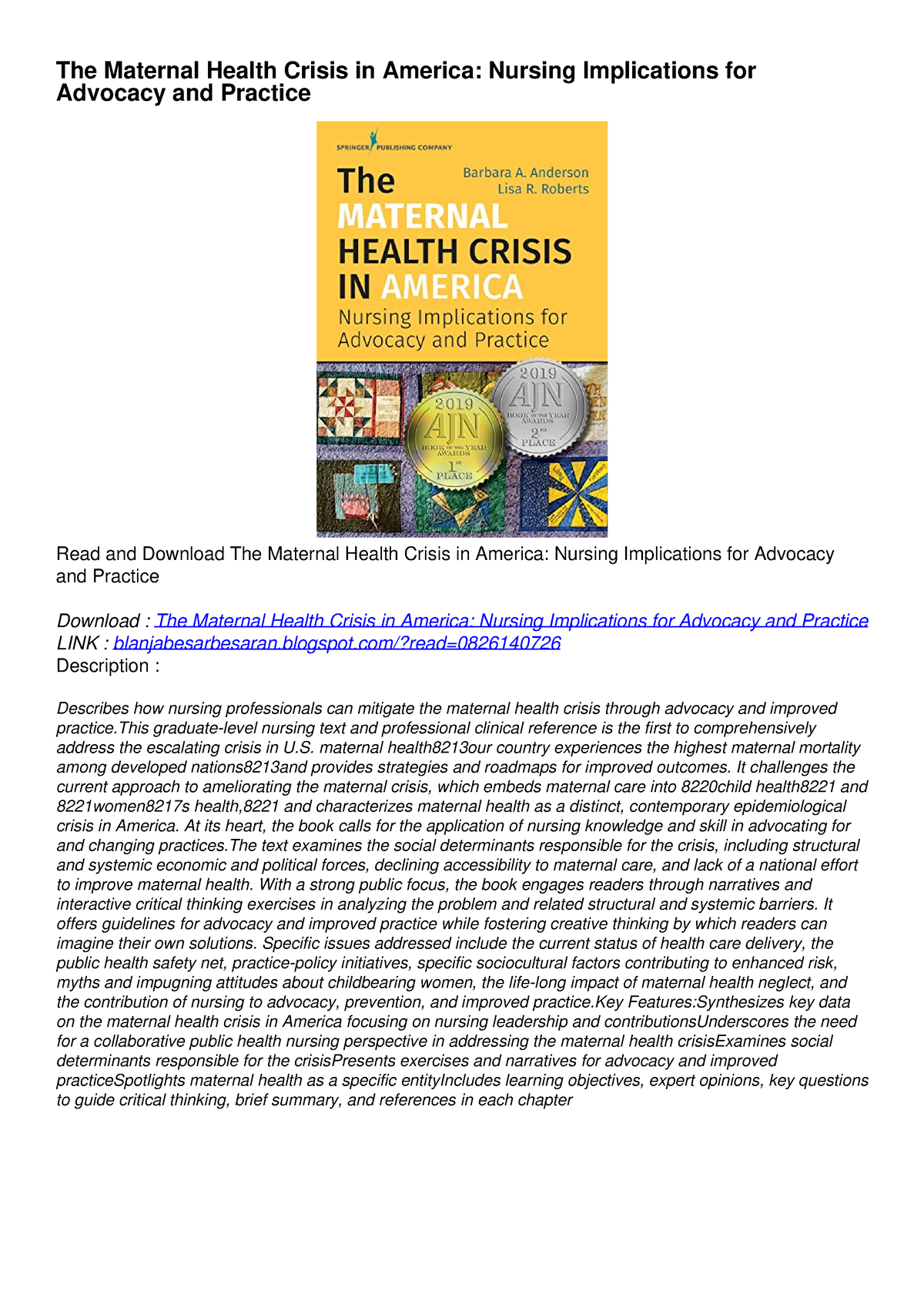 PDF The Maternal Health Crisis In America: Nursing Implications For ...