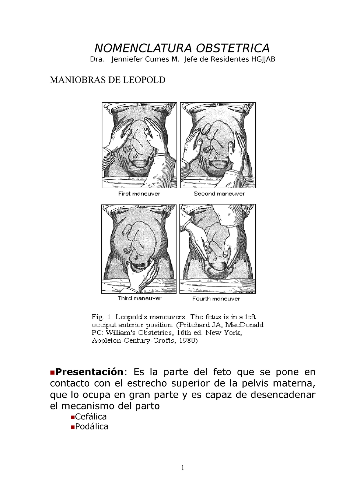 Nomenclaturas De Obstetricia Y Las Maniobras De Leopold Nomenclatura Obstetrica Dra Jenniefer