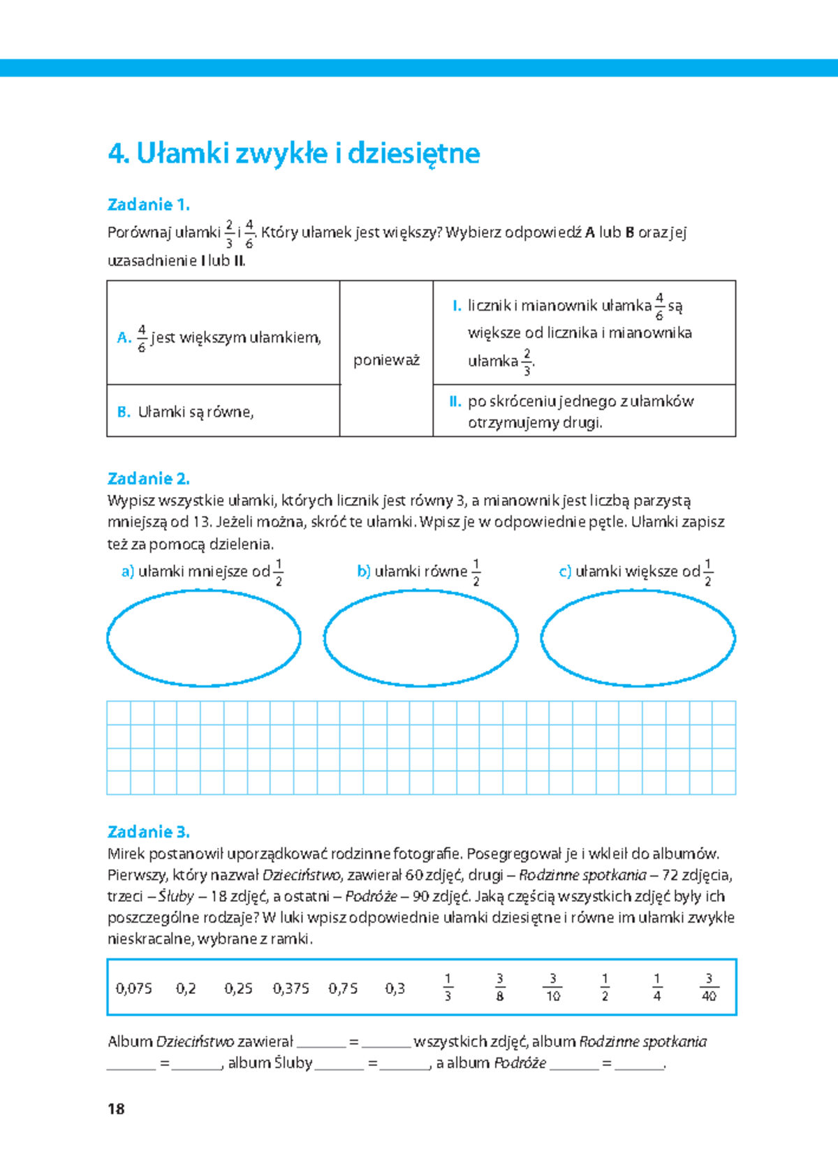 Pdf cwiczenia-z-matematyki sprawdzian - 4. Ułamki zwykłe i dziesiętne