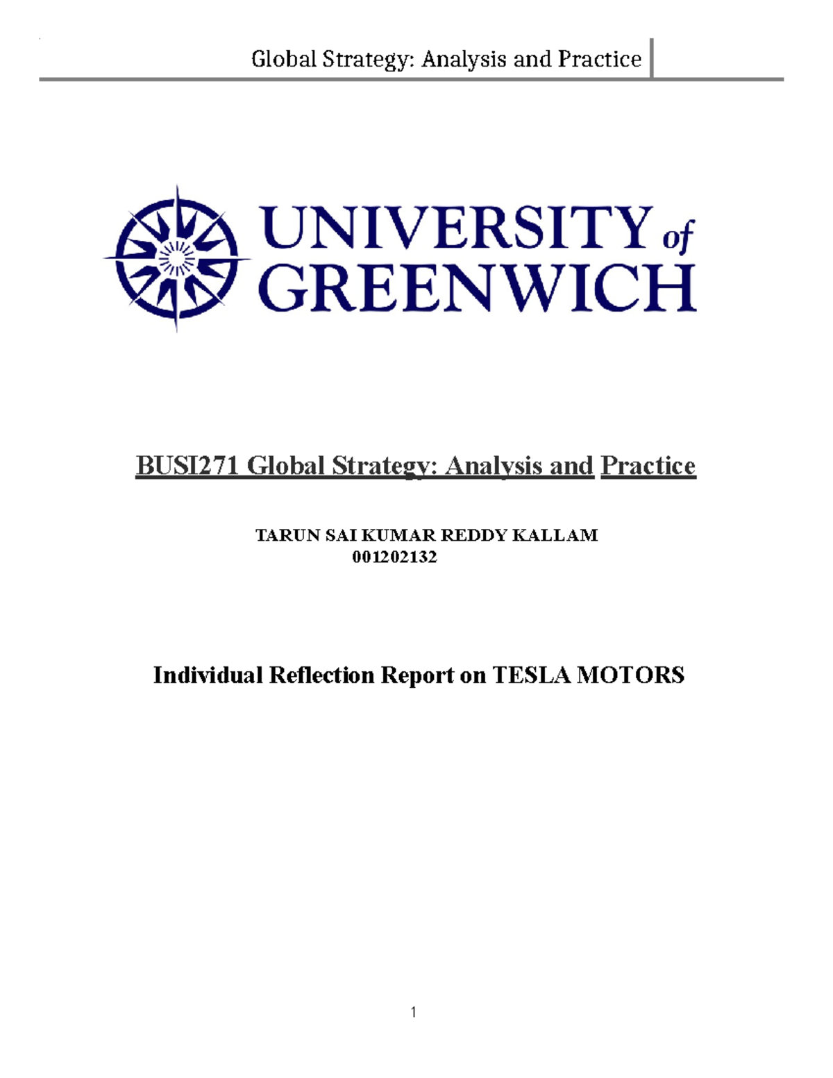 New bsui report individual - BUSI271 Global Strategy: Analysis and ...
