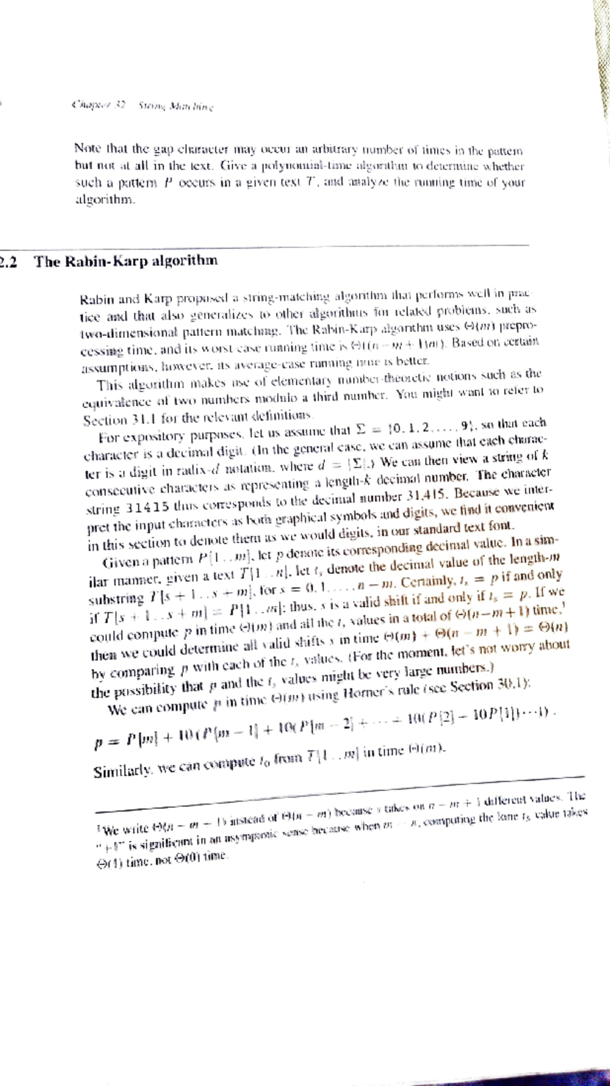 rabin karp algorithm - Note that the gap character may ocuT an ...