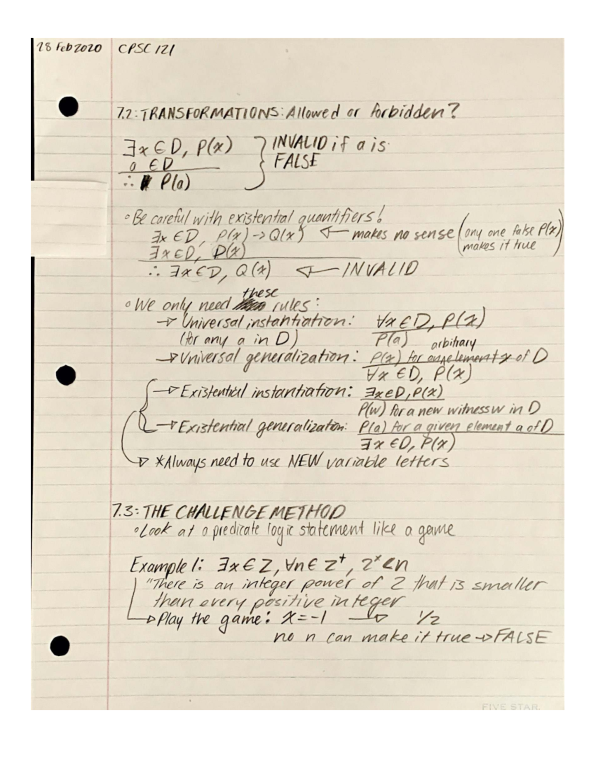 UBC CPSC 121 Lecture Notes 2020 - CPSC 121 - UBC - Studocu