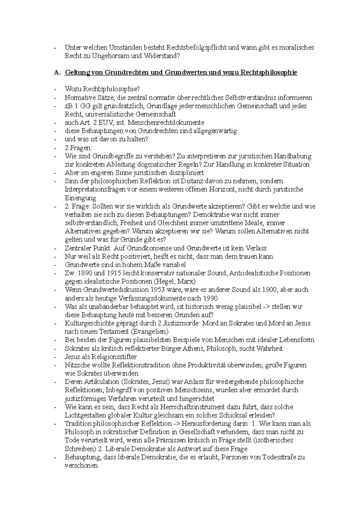 Vorlesungsmitschriften Staats- und Rechtsphilosophie SS 2021 - Unter ...