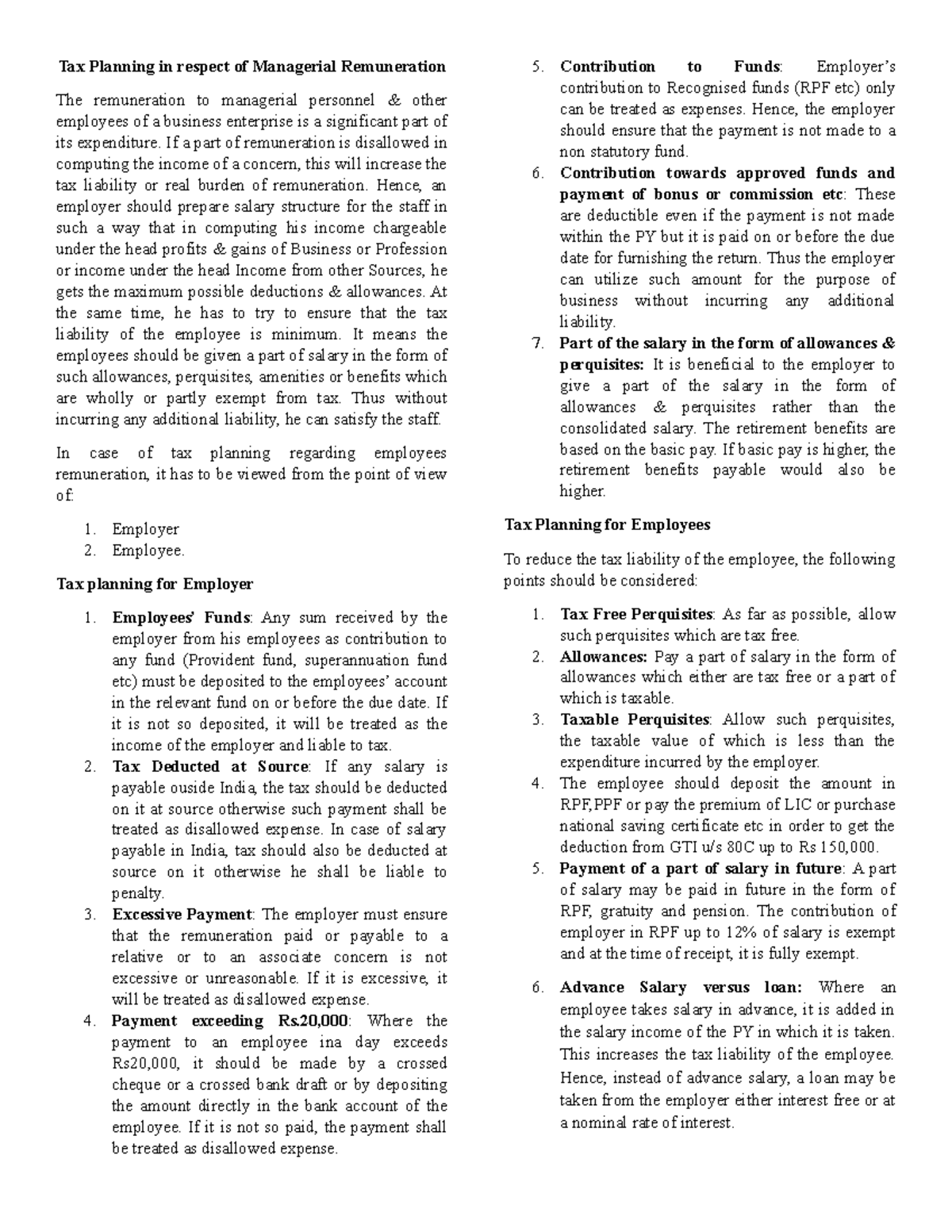 tax-planning-1-summary-tax-planning-in-respect-of-managerial