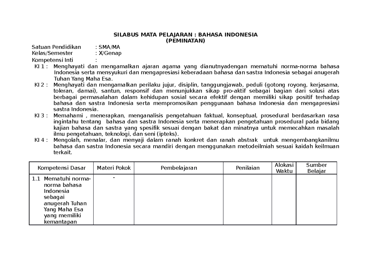 Materi bahasa indonesia semester genap