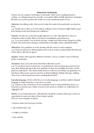 VCE Writing Killer Text Response Essays - Outcome 1 On completion of ...