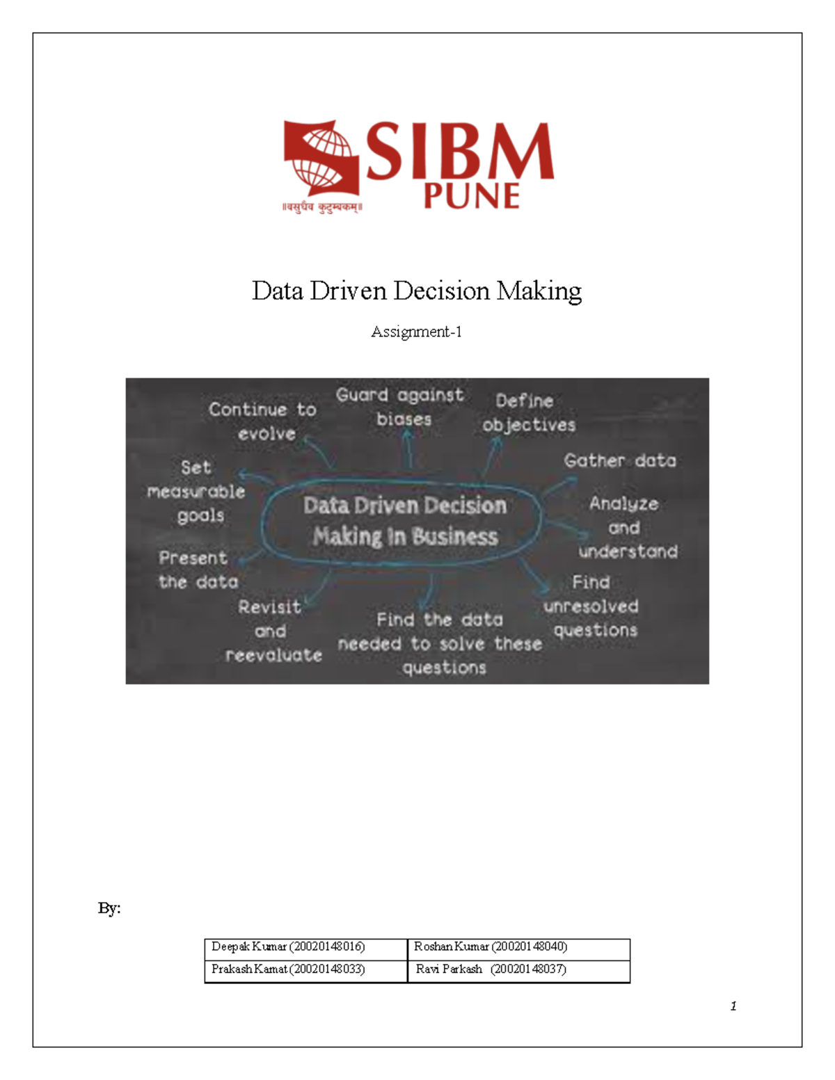 Data Driven Decision Making - Data Driven Decision Making Assignment ...
