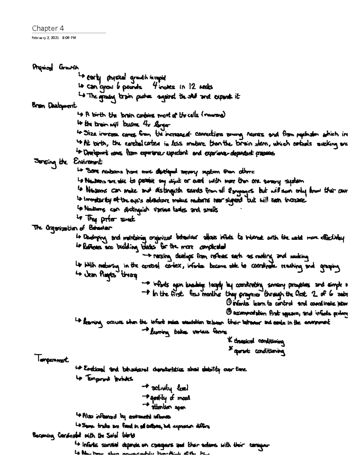 Develop Psych Chapter 4 - PSYC2010U - Chapter 4 February 2, 2021 8:06 ...