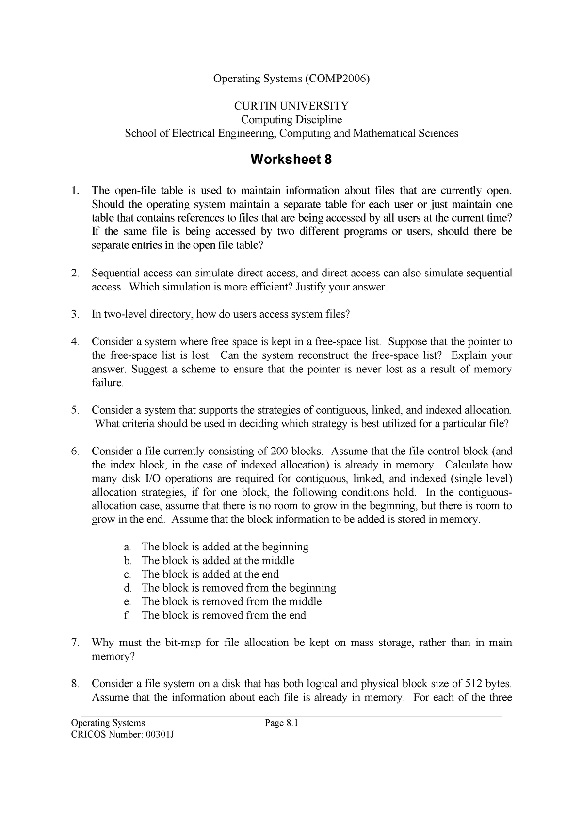 Worksheet-8 (File Management) - - Studocu