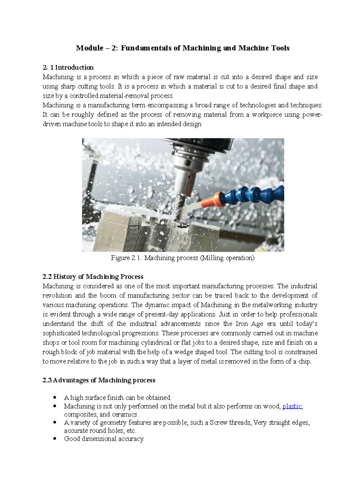 Module 2 Notes Manufacturing - Module – 2: Fundamentals Of Machining ...