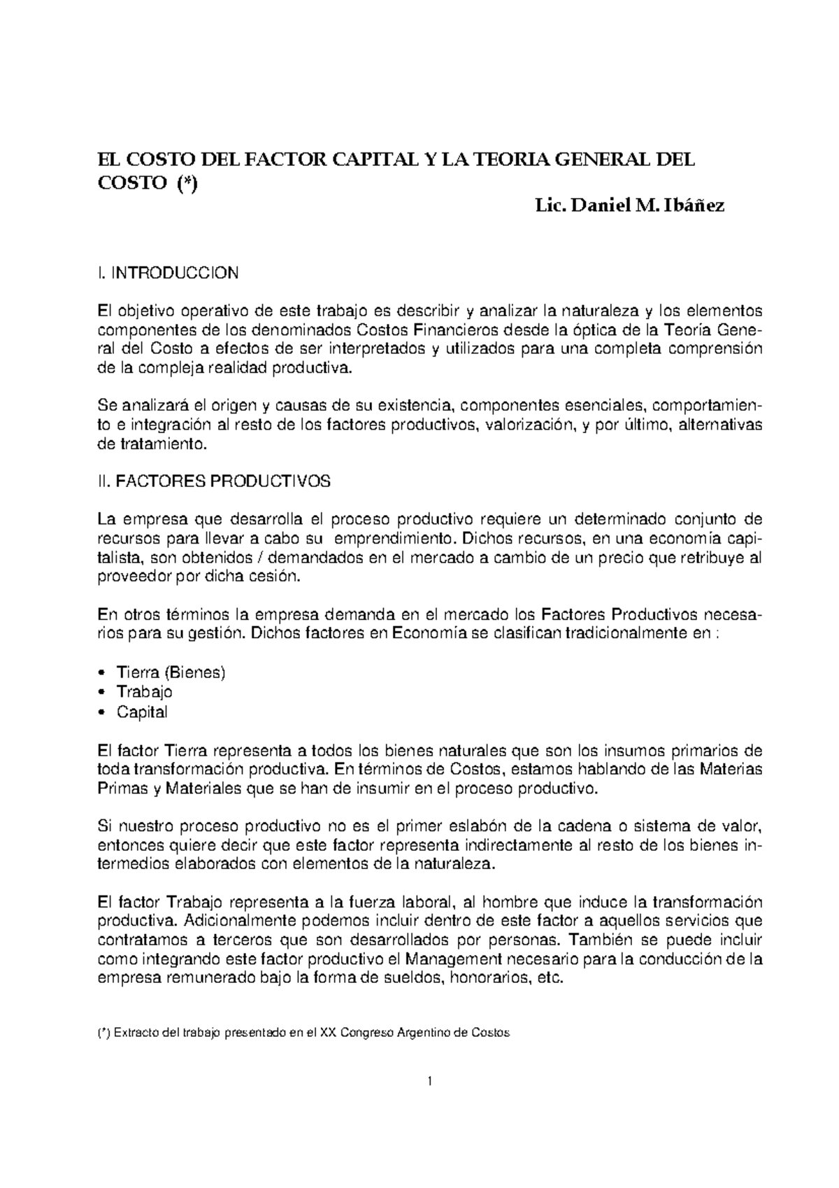 Costo Factor Capital y la TGC Extracto-Ibañez - - Studocu