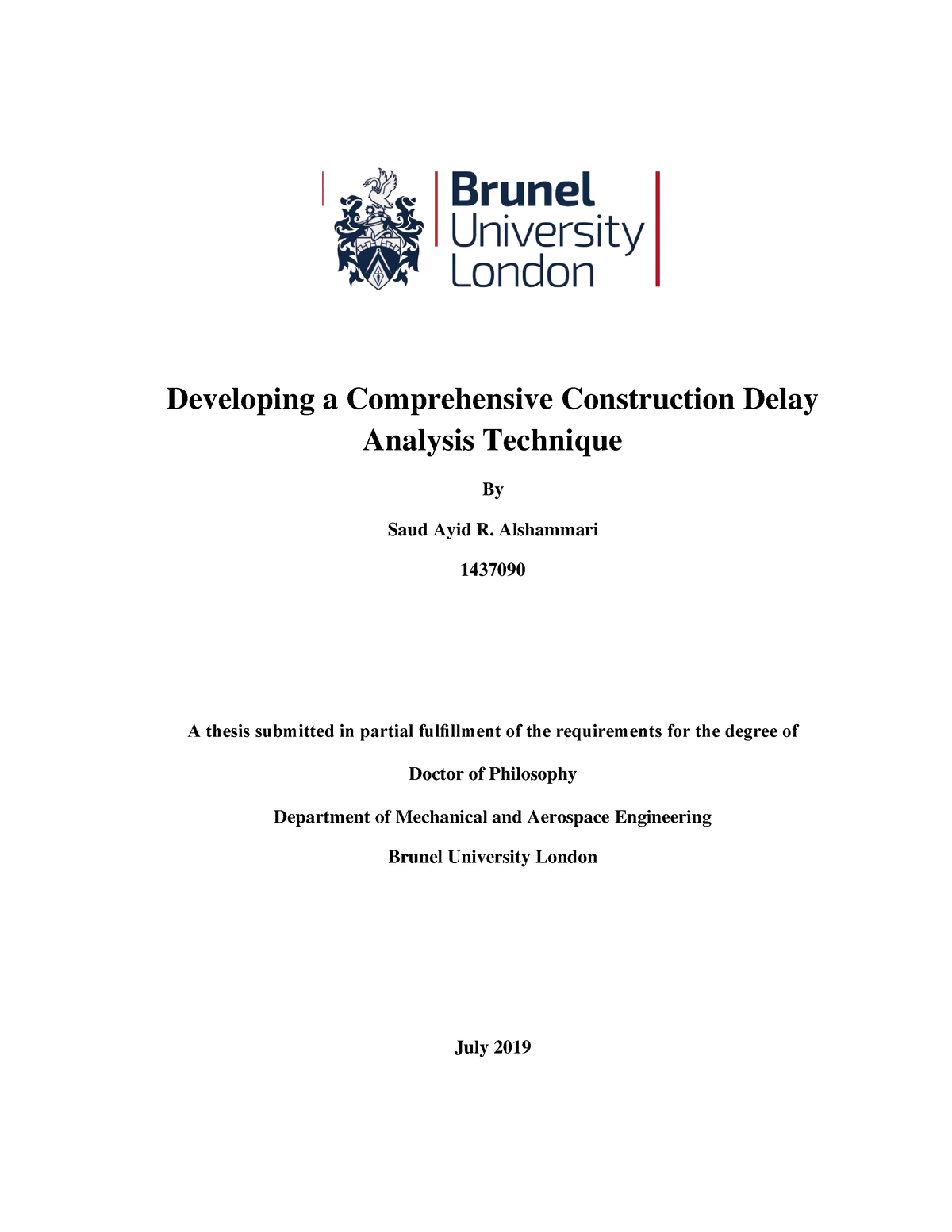 thesis on construction delay