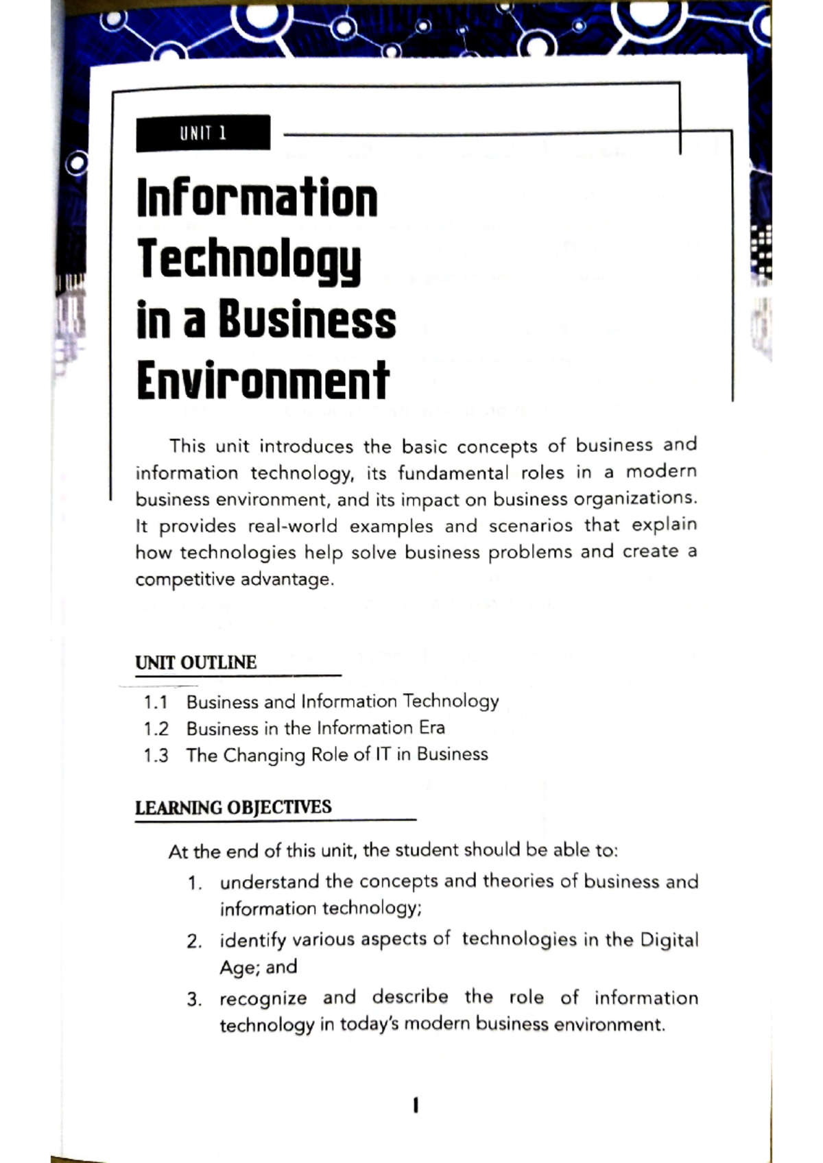 IT APP UNIT 1 2 1 - it app - UNIT 1 Information Technology in a ...