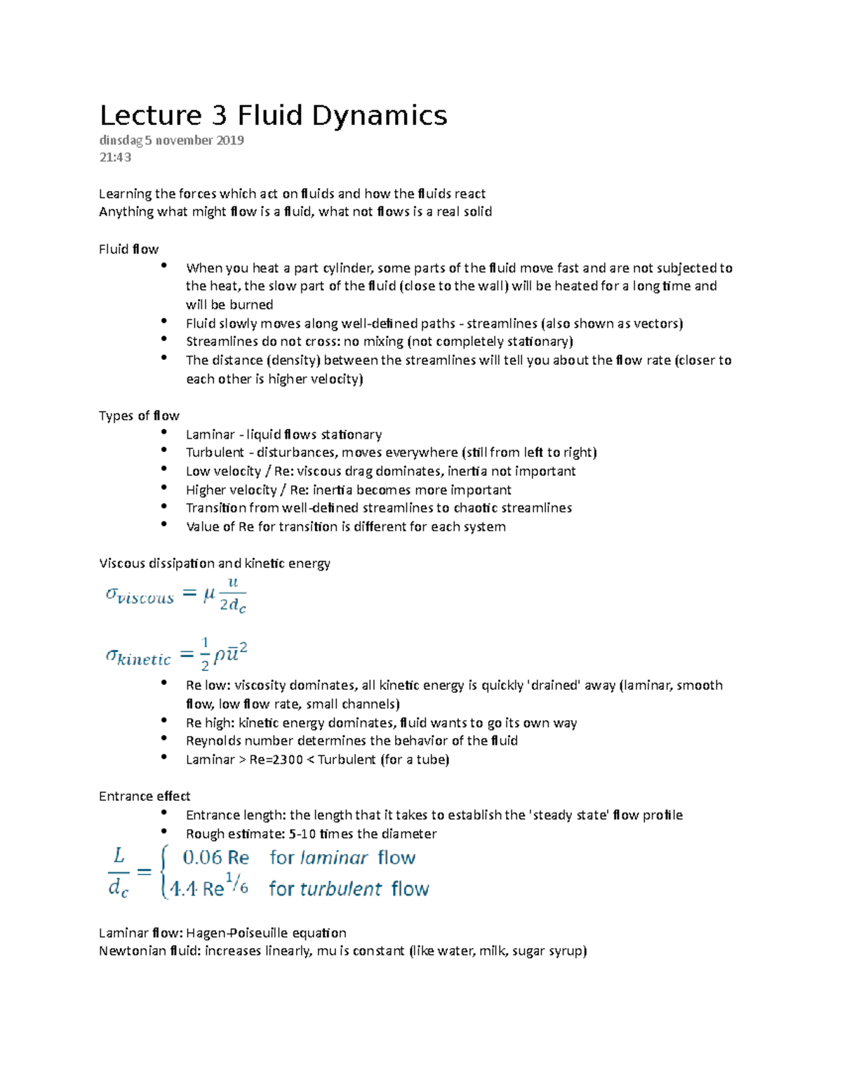 Lecture 3 Fluid Dynamics Lecture 3 Fluid Dynamics dinsdag 5 november 2019 2143 Learning the