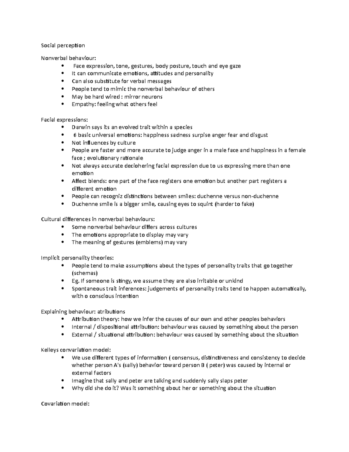 Psychology 2070 Week 8 Notes. Self Perception Notes Week 5 - Psychology ...