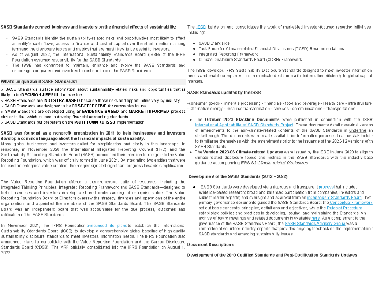 SASB - STANDARD BOARD - SASB Standards connect business and investors ...